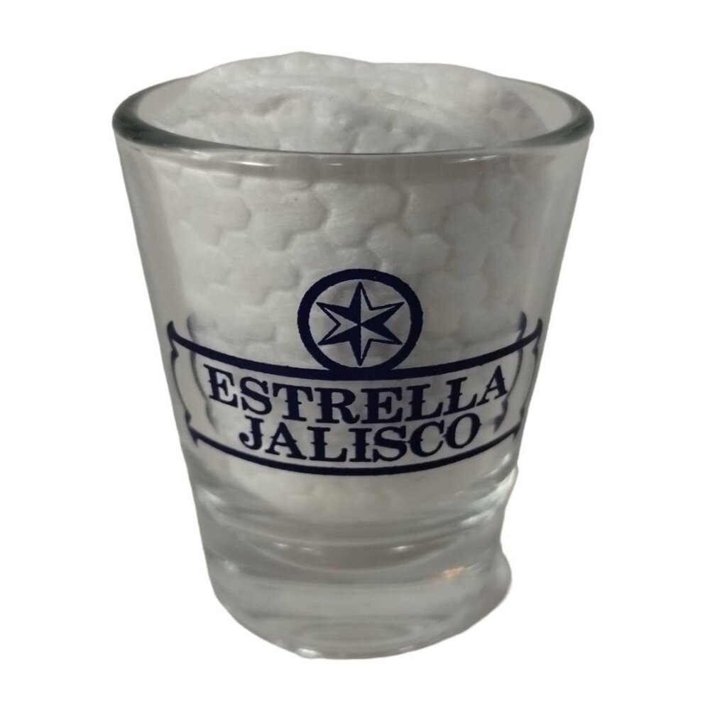 Estrella Jalisco Collectible Shot Glass Beer Cerveza Breweriana Barware